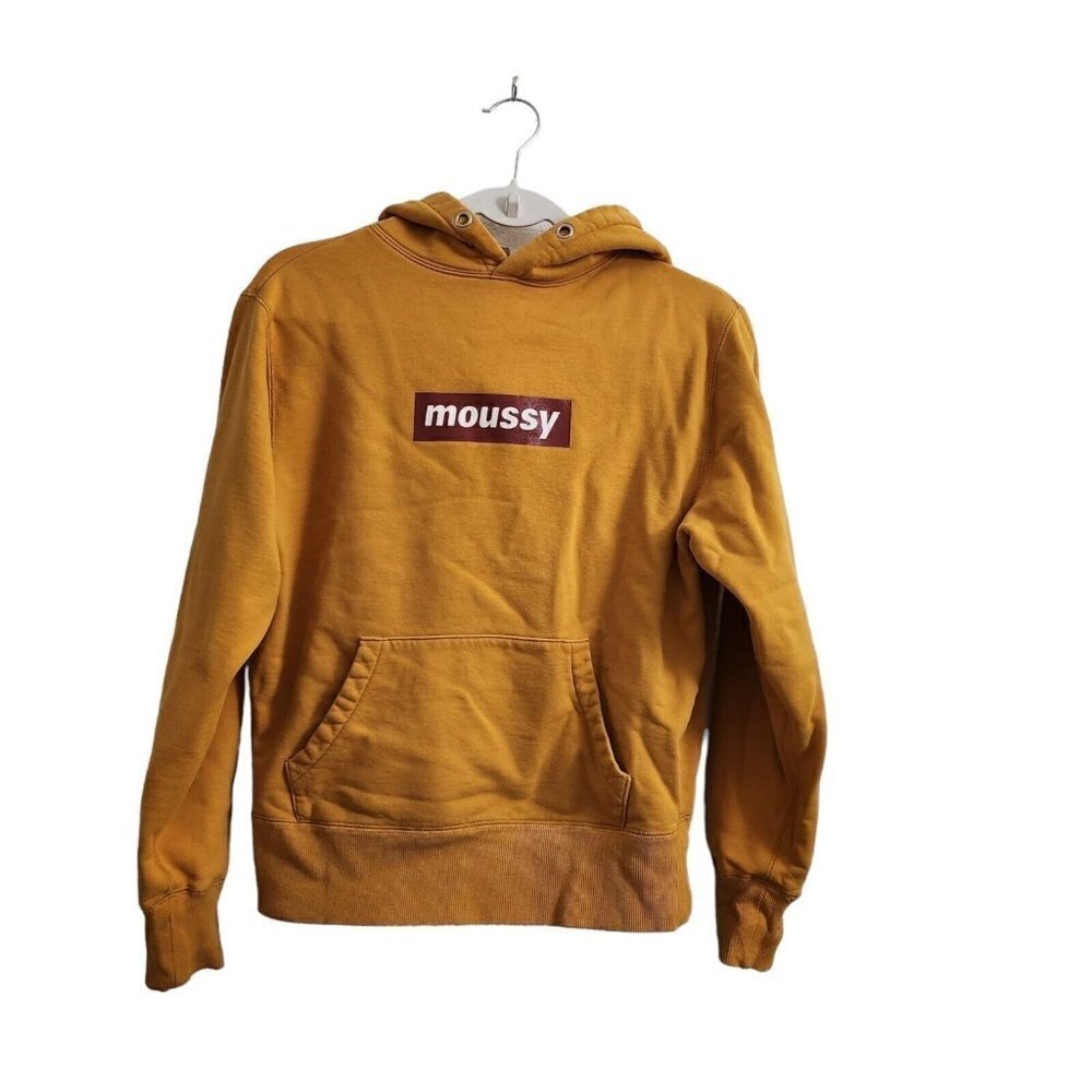 Moussy Sweater‎ Womens Medium Yellow Hooded Pullover Outdoor Size F